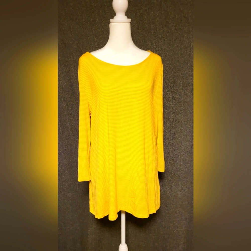 Yellow striped tunic top